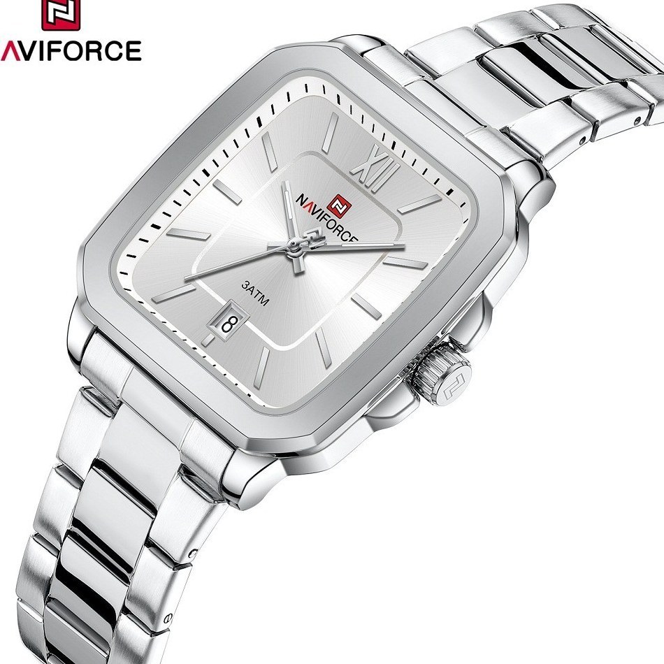 ساعت مچی مردانه Naviforce مدل NF9239 | بند استیل نقره ای ، صفحه سفید|کلاسیک