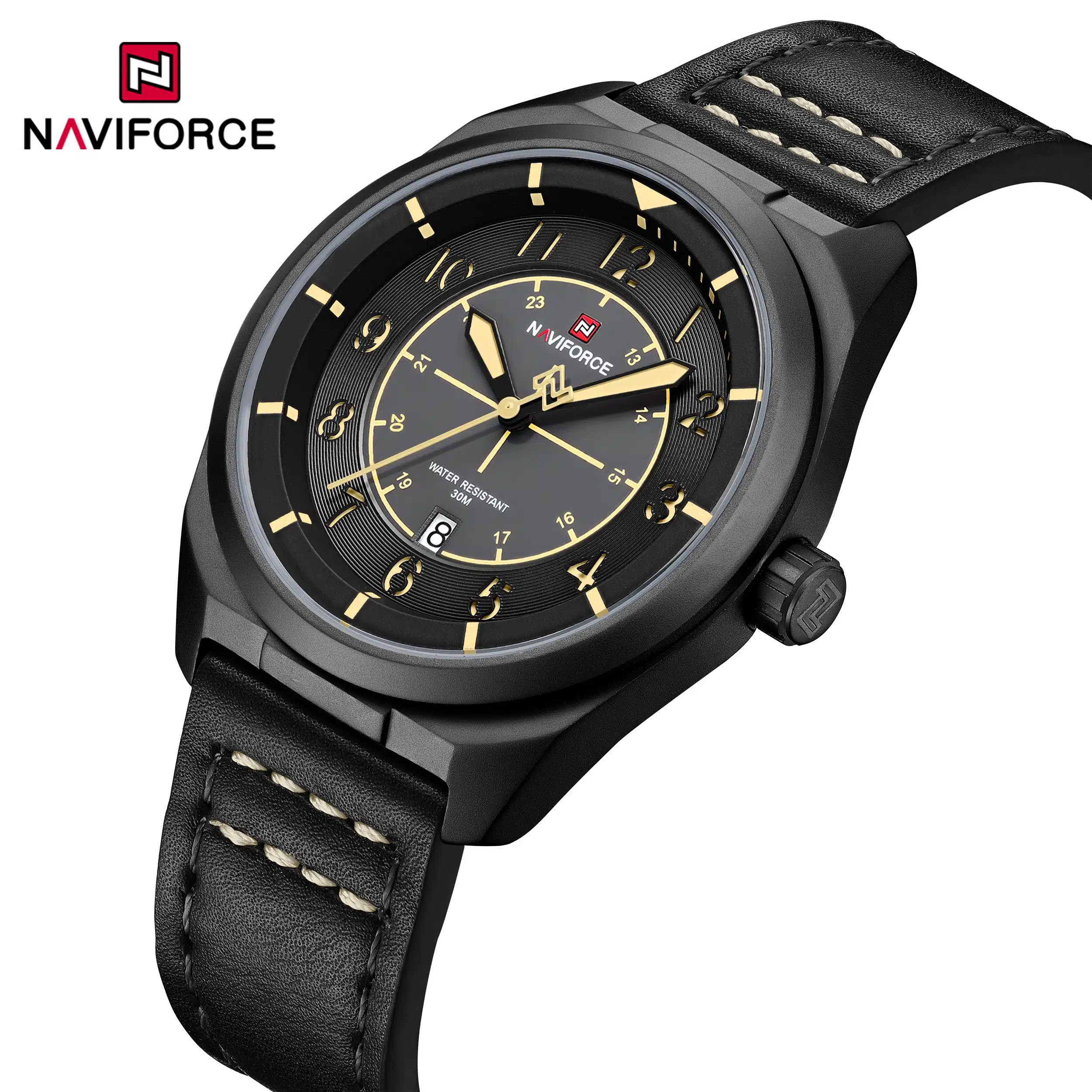 ساعت مچی مردانه Naviforce مدل NF9281 | مشکی /عقربه های زرد