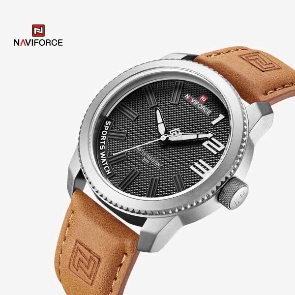 ساعت مچی مردانه نیوی فورس مدل nf9202 بند چرم